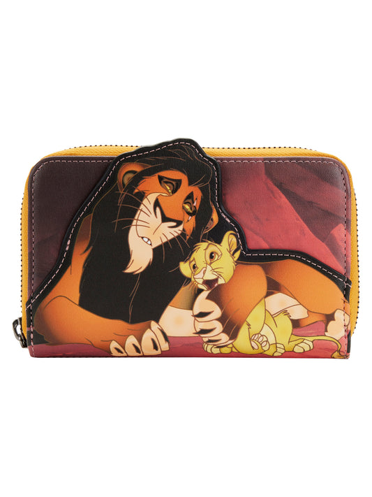 Loungefly x Disney Women's Zip Around Wallet Lion King Scar Simba Zazu