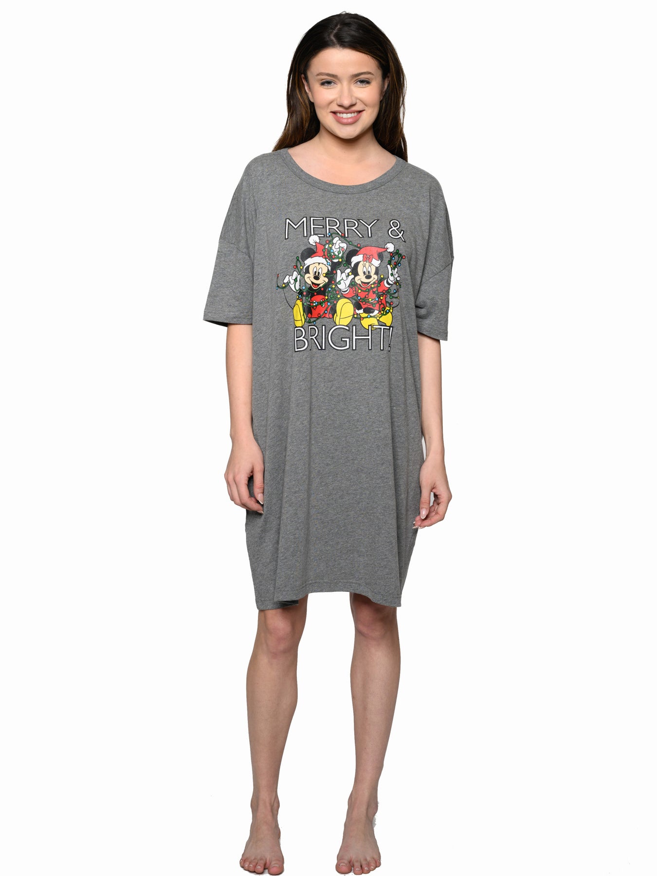 Women's Disney Christmas Mickey & Minnie Mouse Sleep Shirt Pajama