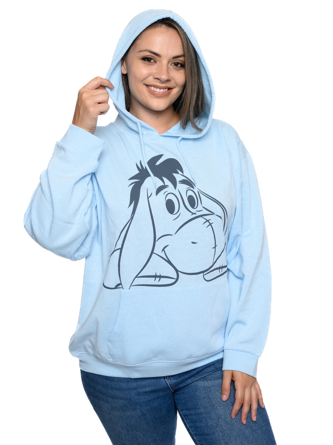 Womens Plus Size Eeyore Hoodie Sweatshirt Fleece Pullover Disney – Open and  Clothing