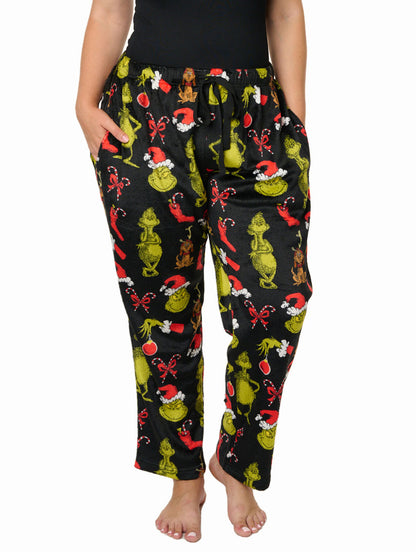 The Grinch Lounge Pajama Pants Plush Womens & Women's Plus Christmas Print