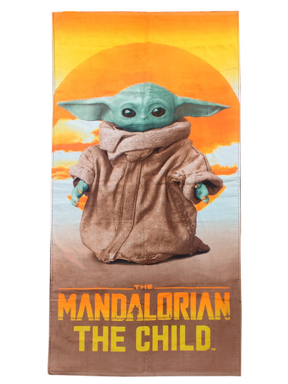 Star Wars Beach Towel Grogu Baby Yoda Mandalorian 58" x 28" with Carry Bag